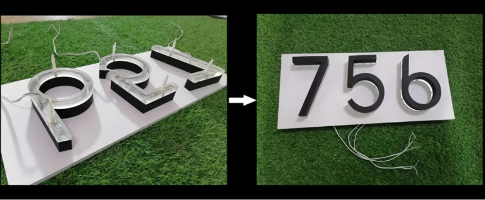 Custom Metal 3D LED House Numbers and Letters.