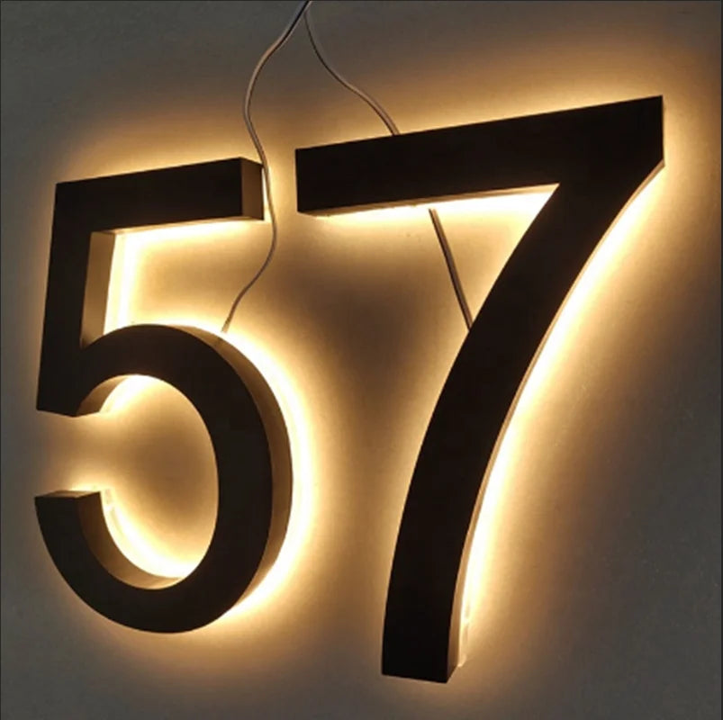 Custom Metal 3D LED House Numbers and Letters.