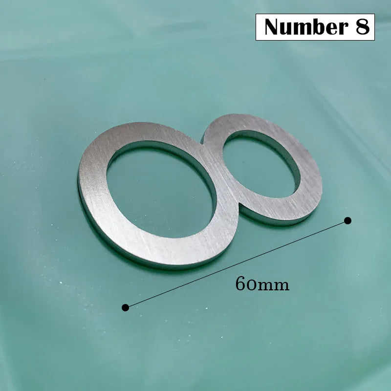 60mm Stainless Steel Self Adhesive House Number.