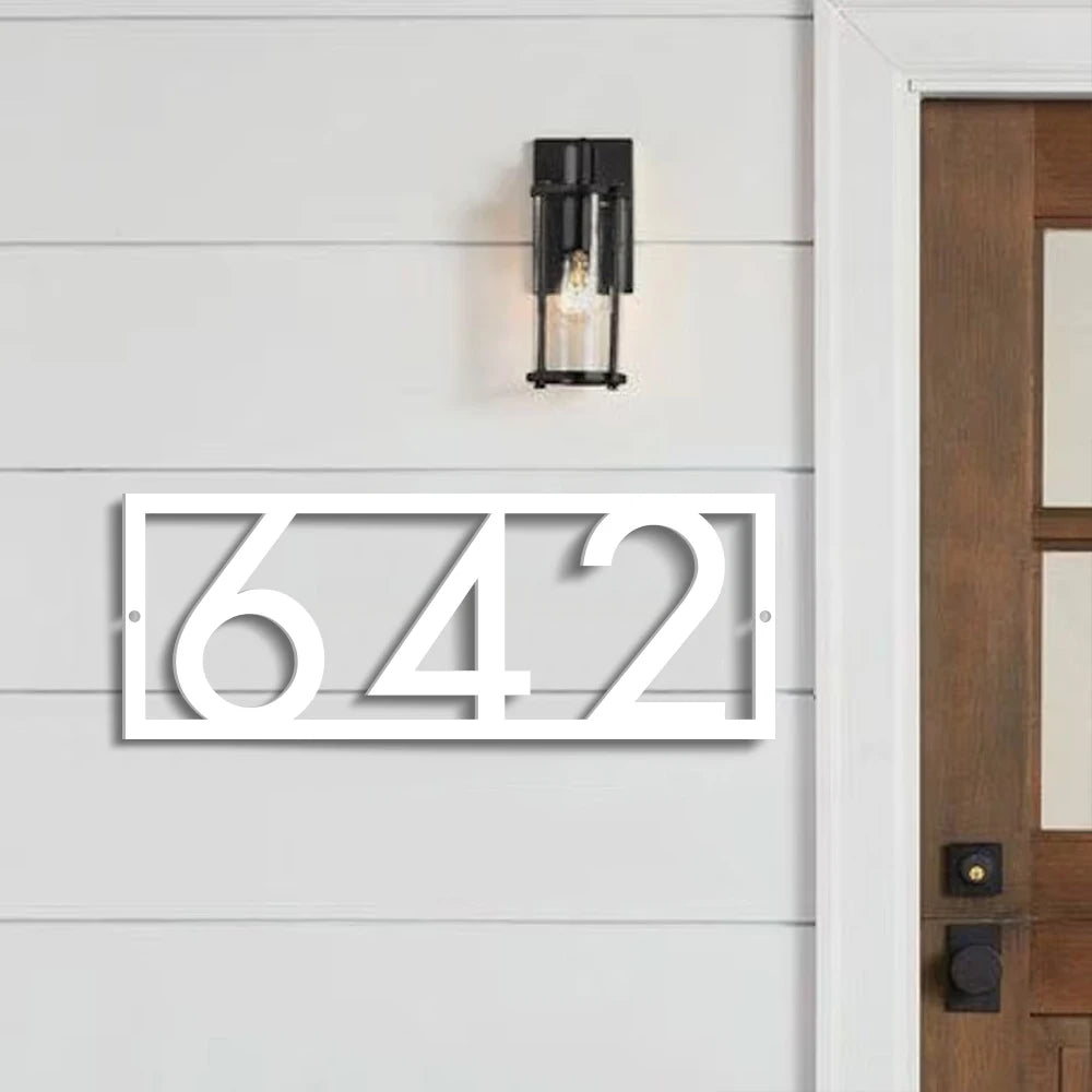 Custom Modern Floating House Number Plaque.