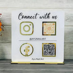 QR Business Social Acrylic Sign - Square.