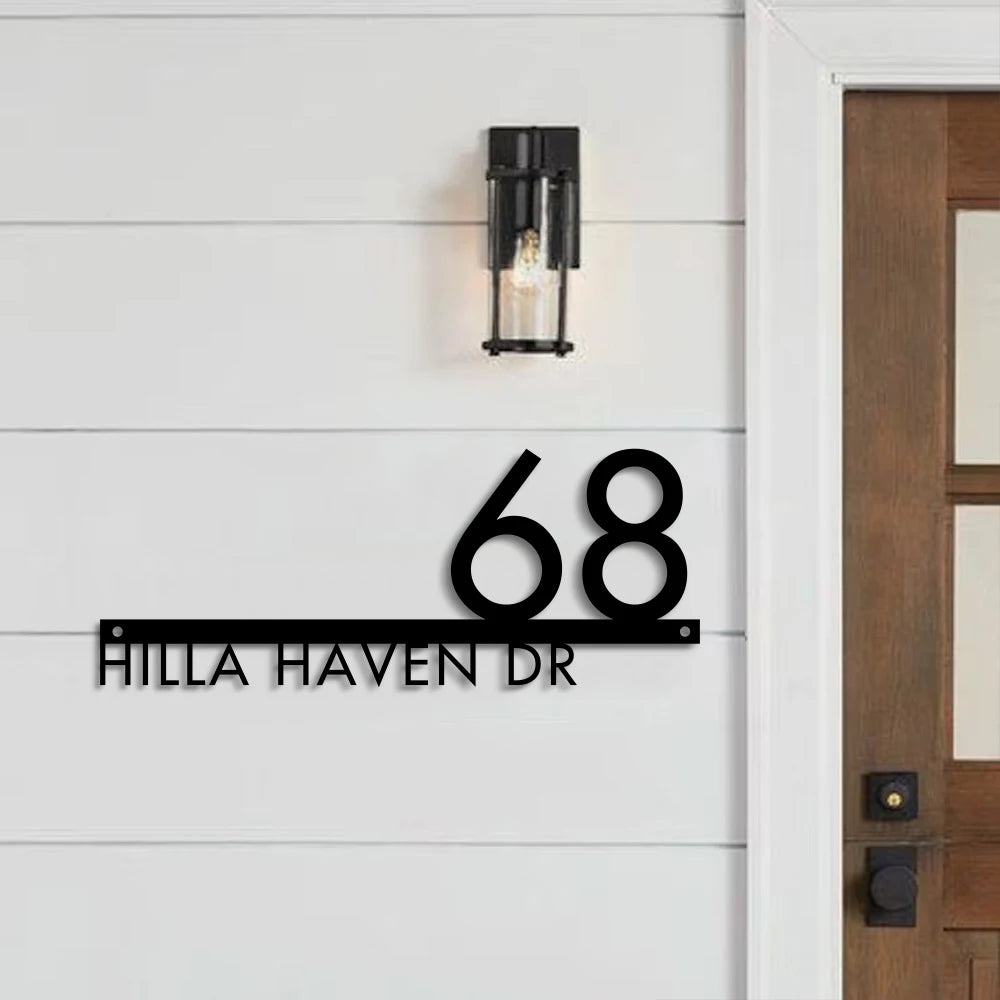 Custom Modern Floating House Number Plaque.