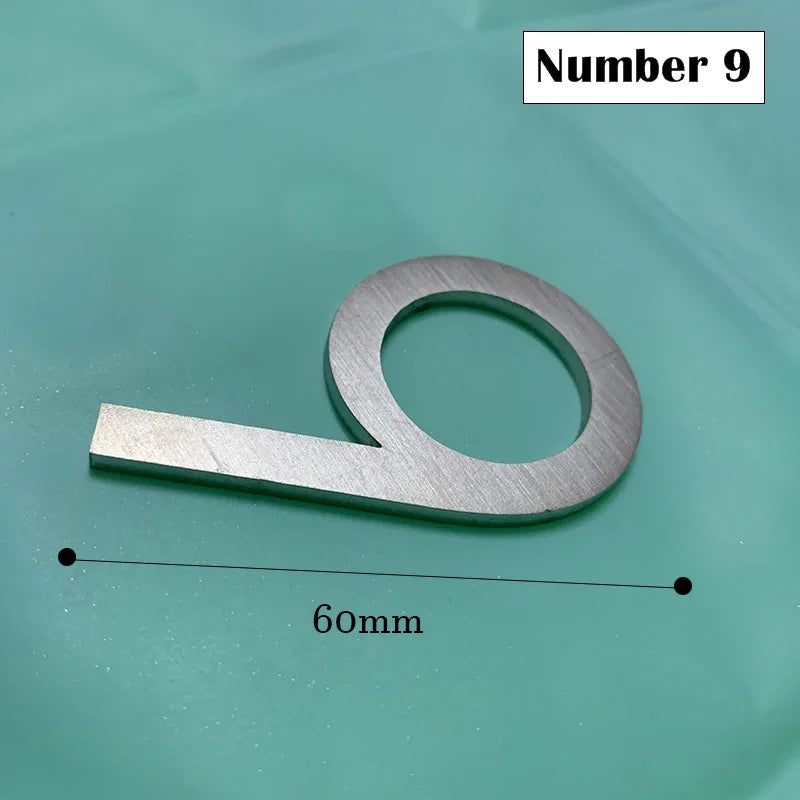 60mm Stainless Steel Self Adhesive House Number.