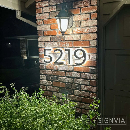 Led Acrylic light up modern house numbers large medium and small.