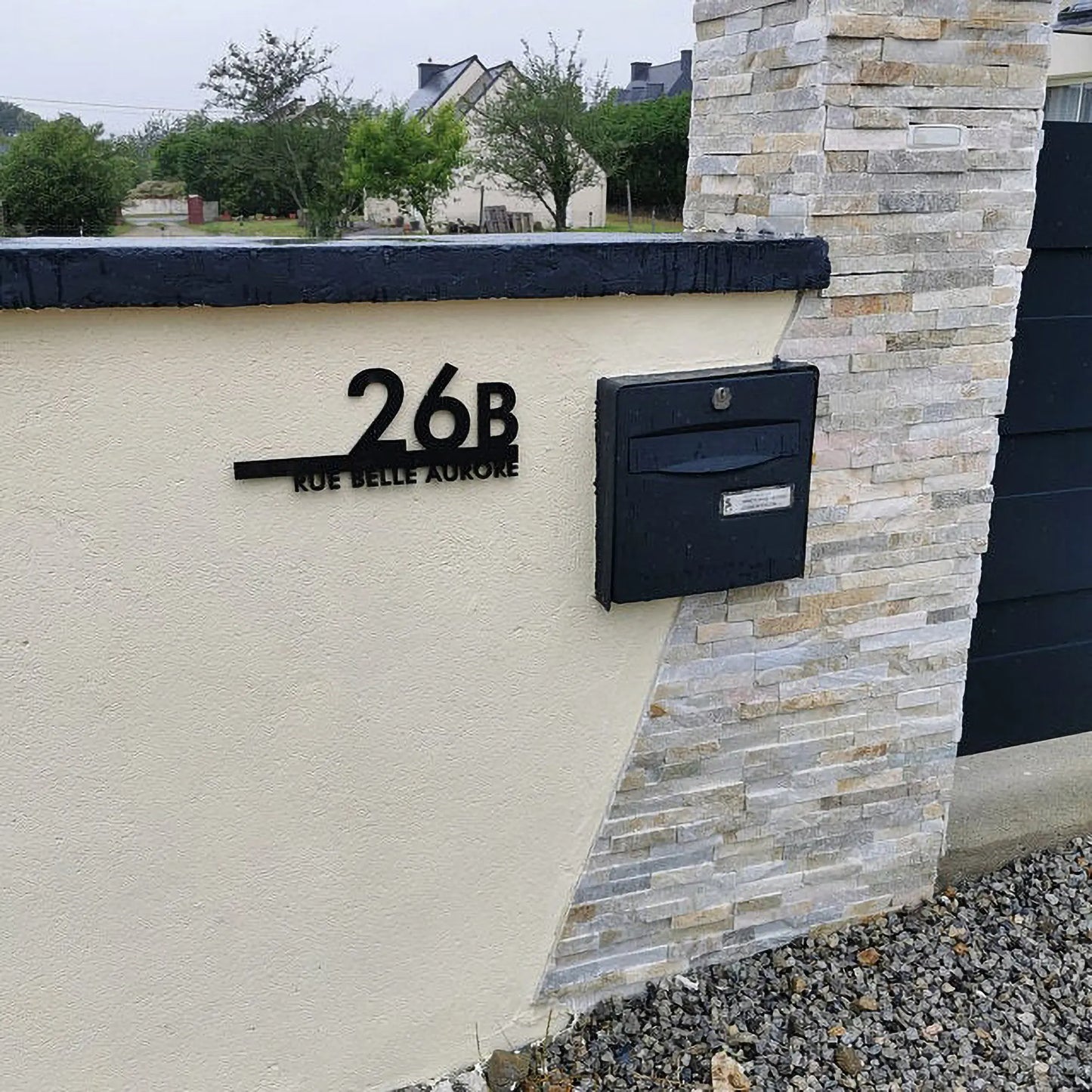 Custom Modern Floating House Number Plaque.