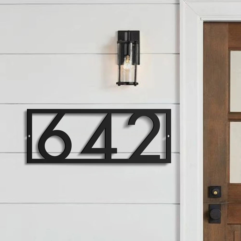 Custom Modern Floating House Number Plaque.