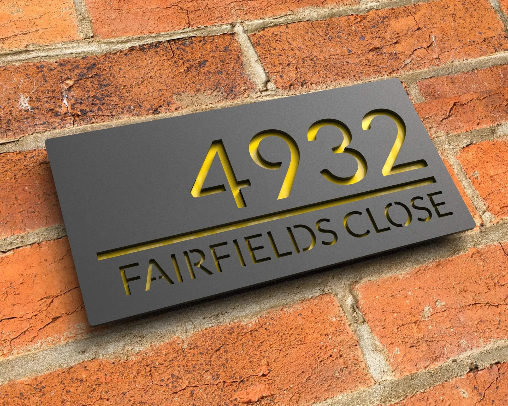 Custom Acrylic House/Letterbox Sign - Black Gold.