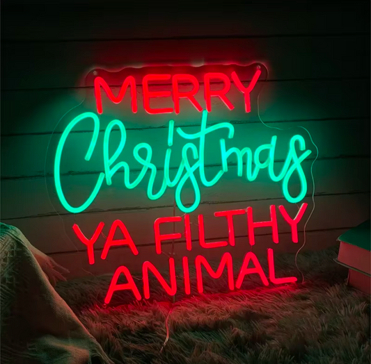 Merry Christmas Ya Filthy Animal Christmas Neon Led Sign