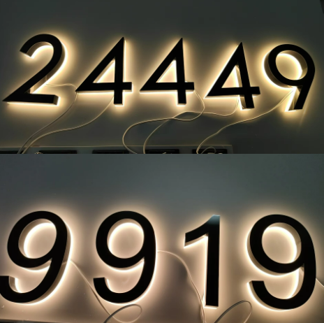 Custom Metal 3D LED House Numbers and Letters