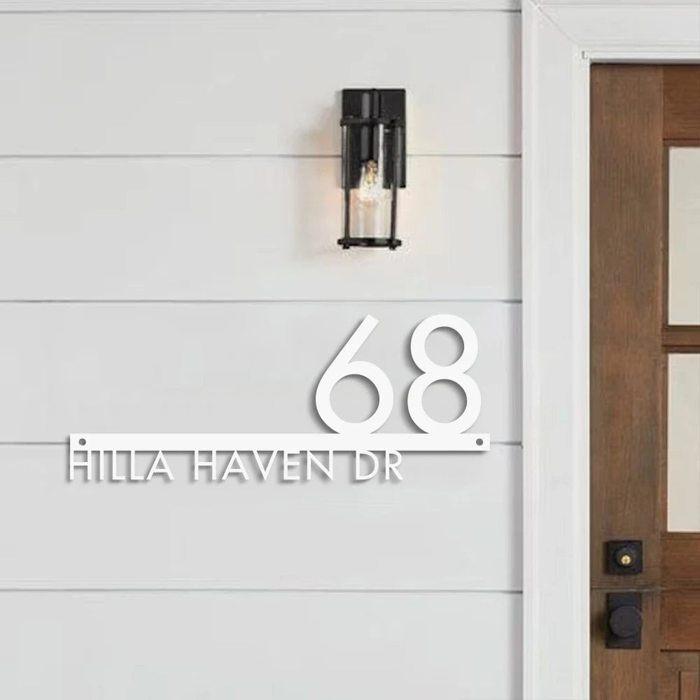 Custom Modern Floating House Number Plaque.