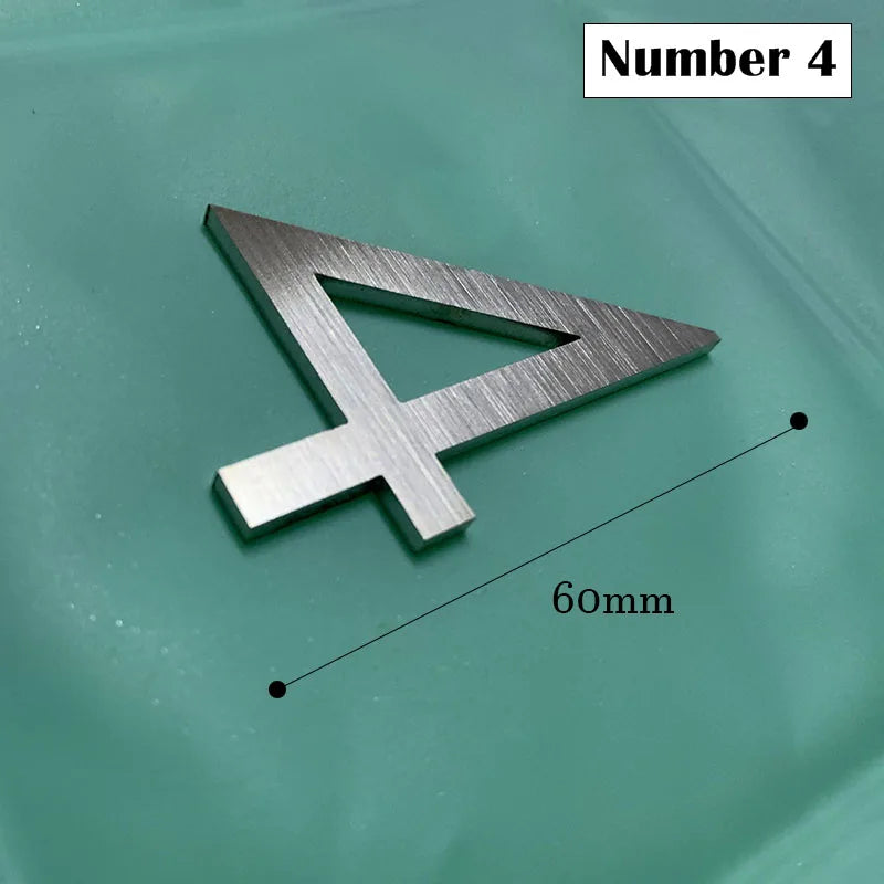 60mm Stainless Steel Self Adhesive House Number.