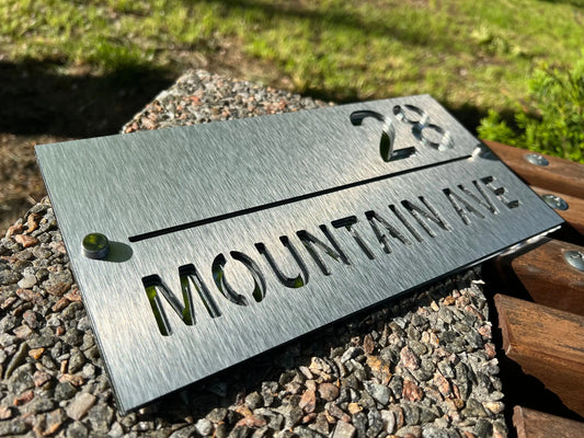 Personalised Stainless Steel Address Sign.