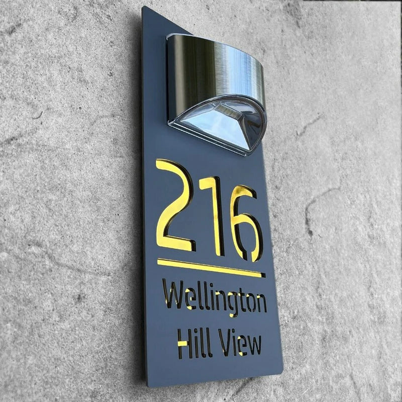 Solar Custom Acrylic House/Letterbox Sign - Rectangle.