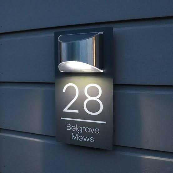 Solar Custom Acrylic House/Letterbox Sign - Rectangle.