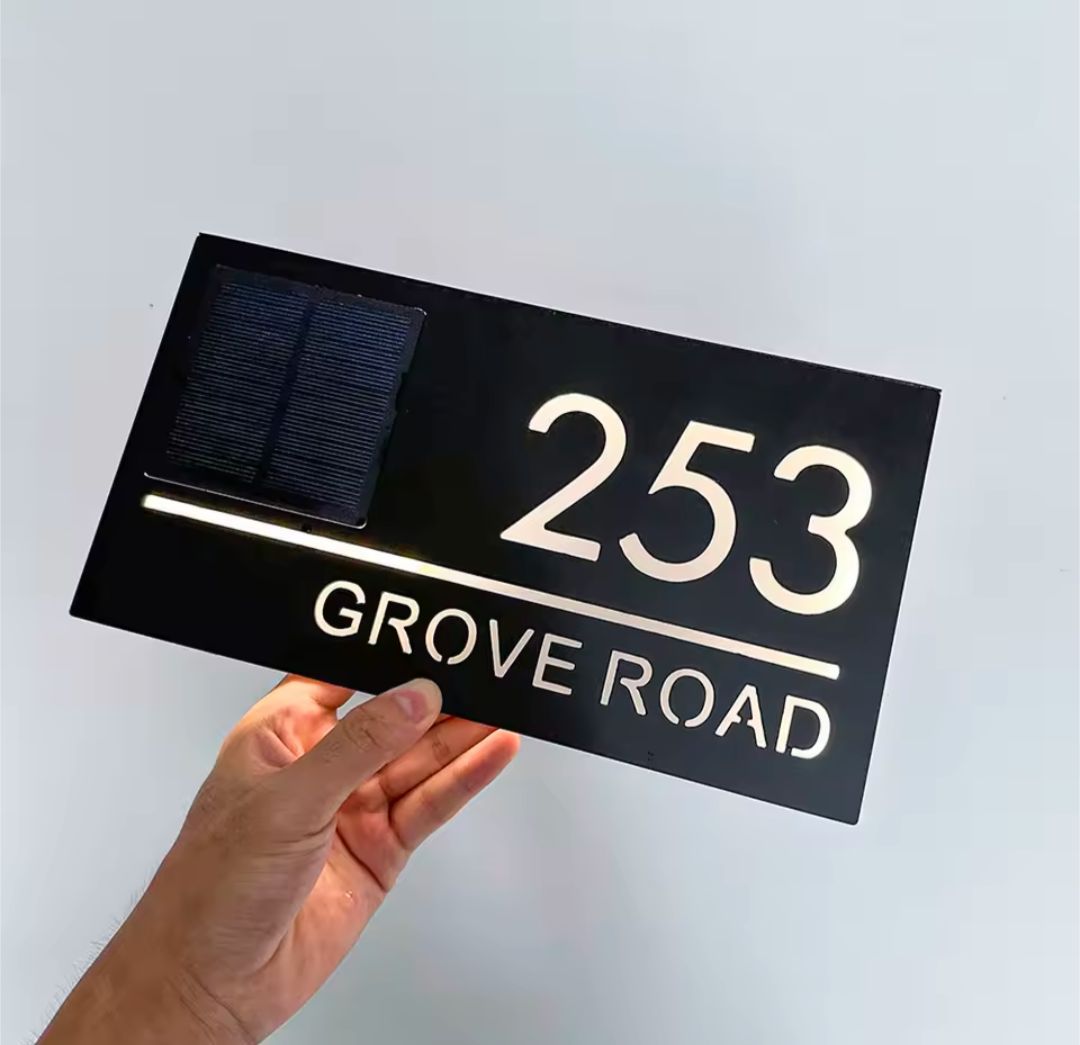 Solar Custom Acrylic House/Letterbox Sign (Standard)